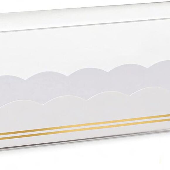 Macaron Boxes Set of 10 Clear with White Gold Tray Dessert Packaging 6.3x2x2 - Picture 7 of 10